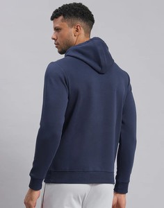 Sweat à capuche d'hiver pour homme bleu marine de haute qualité, à manches longues, personnalisé ODM, en polyester/coton, avec design imprimé, en polaire supérieure - Product Image 4