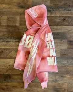 Ropa de calle Vintage, chándal, chándal personalizado, lavado ácido, apliques bordados desgastados, pantalones de chándal acampanados, conjunto de sudaderas con capucha Unisex - Product Image 2