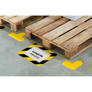 LongLife Trasparente - Finestra per Pavimento Resistente allo Sporco, autoadesiva 1/2 DIN A4, Rosso/Bianco, 10 pz. / Confezione. - Product Image 3