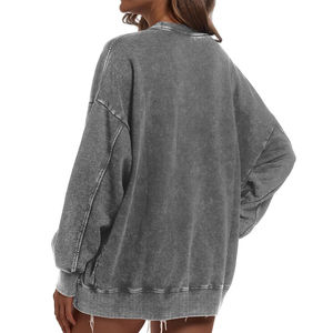 Sudadera de invierno con lavado ácido personalizada de tendencia 2024 para mujer OEM ODM Jersey con capucha logotipo frontal último otoño informal - Product Image 5