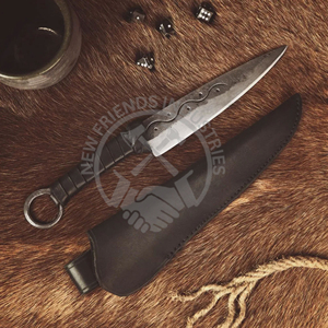 Cuchillo celta CRUACHAN forjado a mano de grado industrial, cuchillo de caza de la Edad Oscura/norse/vikingo/medieval, personalizable OEM/ODM para camping - Product Image 6