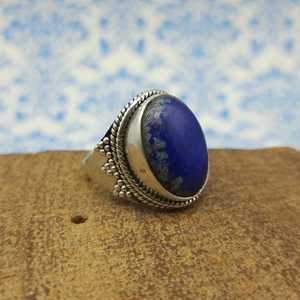 Artisan conçu 925 en argent Sterling bleu Lapis bague lunette réglage pierre précieuse naturelle 14K métal pureté parfait cadeau de mariage pour - Product Image 1
