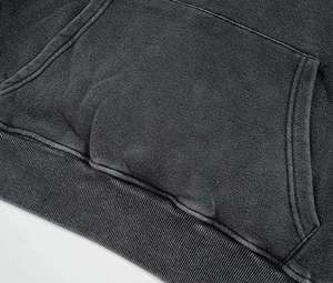 Sweat à Capuche Surdimensionné Vintage avec Logo Personnalisé Streetwear à Capuche Acide Lavage Soleil Délavé Coton Éponge Française Hiver 6XL ODM Fourniture - Product Image 4