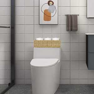 Organisateur de rangement haut et étroit pour salle de bain et garde-manger, panier de toilette long, plateaux de service personnalisés en jonc de mer - Product Image 2