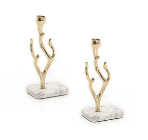 Candelabro de diseño de árbol, candelabro hecho a mano de aluminio de Color dorado para accesorios de mesa - Product Image 4