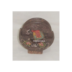 ชุดถาดรองน้ำชาทำมือพิมพ์ลายช้างสีสันสดใสออกแบบเป็นเอกลักษณ์ - Product Image 1