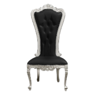 Muebles de salón de comedor para el hogar de alta calidad, sillas de trono con respaldo alto Royak, silla de pedicura negra plateada de lujo, silla de trono - Product Image 4