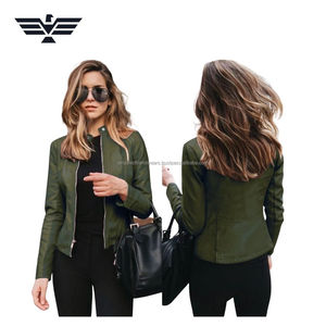 แจ็กเก็ตหนังขนแกะสีเหลืองทรงเข้ารูปของผู้หญิงแบบซิปด้านหน้าสีล้วนย้อมระบายอากาศได้ดีฤดูใบไม้ร่วง - Product Image 4