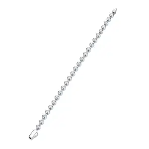 Pulsera de Moissanita con Cadena de Tenis de 5mm, Acabado en Oro Blanco sobre Plata 925, Joyería Brillante para Hombre y Mujer - Product Image 6