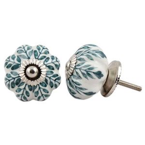 Núm Gốm Hiện Đại Số Lượng Lớn Đồ Nội Thất Màu Xanh Lá Kéo Ngăn Kéo Tủ Quần Áo Hình Bí Ngô Hình Lá CK-1020 Cổ Điển 4.44 Cm Thiết Kế Mới - Product Image 2