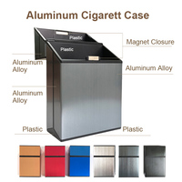 Tempat rokok wadah kartu Brushed aluminium magnetik 20 kapasitas dengan saklar magnetik penutupan Flip sempurna untuk menggulung cerutu Anda sendiri
