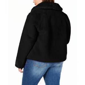 INC International Concepts Cappotto Teddy in Ecopelliccia Nera Taglia 1X Plus Size per Donna, Parka Reversibile in Lana con Imbottitura in Cotone, Lungo - Product Image 3