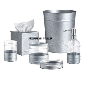 Fabricante de juego de baño galvanizado Kit de artículos de baño para el hogar y el hotel Excelente calidad Venta al por mayor Juego de baño de hierro - Product Image 1