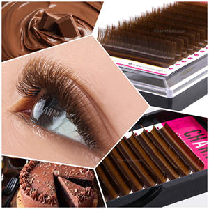 Charmlash, fabricant en gros d'extensions de cils, cils bruns, 0,15, brun clair, cils semi-mat, brun, OEM, ODM - Product Image 5