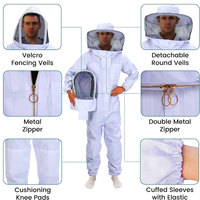 Costume d'apiculture complet en coton Costume d'apiculteur Costume d'abeille avec capuche en voile