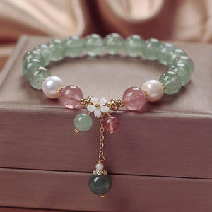 Bracelet tendance fait main Natura 10 mm en perles d'aventurine verte avec serti clos pour bijoux de mode, cadeau d'anniversaire pour elle - Product Image 5