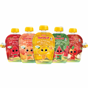 Vente en gros Fruit Me Up Prebio Purée de pommes et de poires Pochette de 90g Collation pratique Texture douce pour tous les âges - Product Image 5