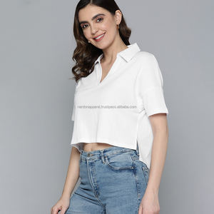 Nardon Apparel Custom Logo Women Crop Top <b>Ladies</b> Slim Fit Tight Short <b>t</b> <b>Shirts</b> - Product Image 3