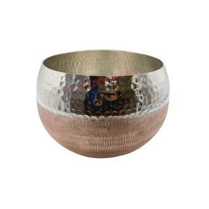 Vaisselle et vaisselle personnalisables de haute qualité bol en métal martelé rond tendance motif de fleurs polies pour les mariages - Product Image 3