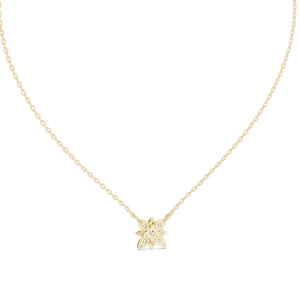 Colgante de Diamante Cultivado en Laboratorio con Corte Redondo, Oro Amarillo de 14K/18K, Collar con Diseño Floral, DEF VVS, Joyería Fina Clásica para Uso Diario, ODM - Product Image 5