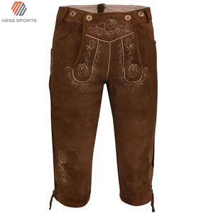 New 2024 MESS SPORTS Men's Casual Lederhosen Cow Goat Split Suede Leather German Traditional Bavarian Oktoberfest Quick Dry - Product Image 2