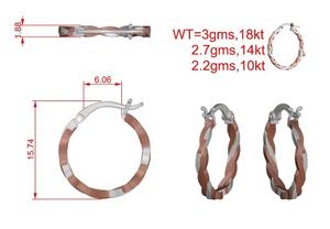 ต่างหูเพชรริคฮาวาชุบทอง 14K ดีไซน์ทันสมัยสำหรับผู้หญิง รับรองโดย IGI รุ่นใหม่ล่าสุด วัสดุทองคำสีเหลือง เหมาะสำหรับงานแต่งงาน - Product Image 6