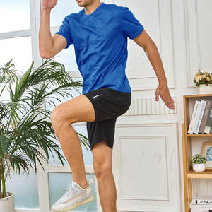 T-shirt de sport athlétique en polyester/coton pour homme, à séchage rapide, respirant, léger, pour la salle de sport et l'entraînement - Product Image 2