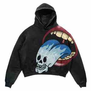 OEM Design personnalisé Sweats à capuche délavés à l'acide Sweatshirt à capuche avec impression DTG Sweatshirt à capuche vintage en coton éponge pour hommes - Product Image 6