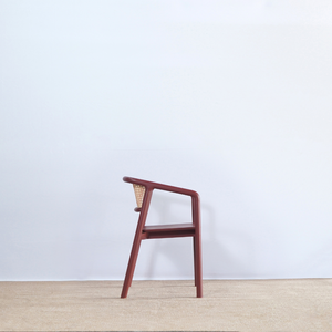 Silla de Comedor de Madera de Caoba de Estilo Moderno, Ratán Natural, Color Terracota, Muebles para el Hogar, Apartamento, Almacén, Restaurante, Hotel - Product Image 3