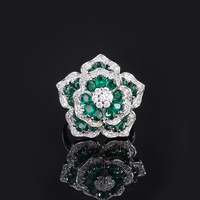Nouvelle Arrivée Bague en Argent Sterling 925 avec Moissanite, Design Floral, Élégante et Luxueuse pour Femme, Bijoux de Mode, Mariage