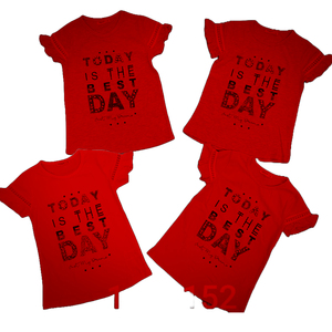 Verano niños niñas vestido sólido elegante vestido de manga corta Solis Color serigrafía peso ligero al por mayor barato niñas vestido de verano - Product Image 2