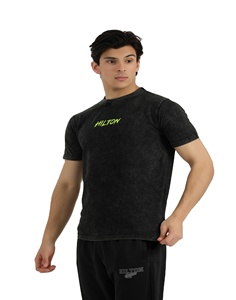 Venta al por mayor 100% algodón lavado ácido camisetas de gran tamaño 220 gramos cómodo estilo de la calle de moda con logotipo personalizado patrón sólido - Product Image 1