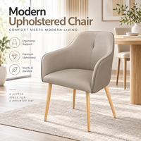 Fauteuil lounge moderne rembourré avec pieds en bois massif pour bureau, réception, hall, café, sièges commerciaux