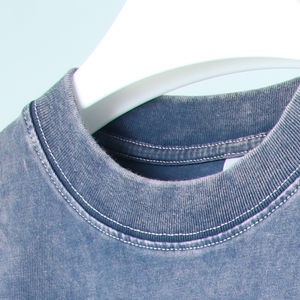 Camisetas lavadas con piedra para hombre al por mayor, camisetas de talla grande de gran tamaño, camiseta lavada con piedra mineral vintage con hombros caídos de algodón - Product Image 4