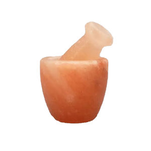 Juego de herramientas de especias de sal del Himalaya Natural tallada reutilizable ecológica moderna cocina sala de estar caja de mortero artesanías naturales - Product Image 2