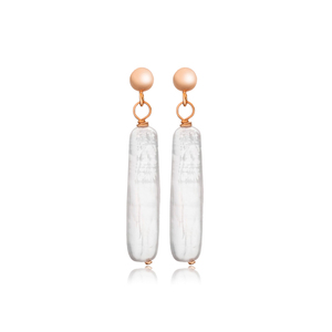 Pendientes largos de plata 925 con perlas naturales únicas, joyería fina turca artesanal al por mayor - Product Image 2