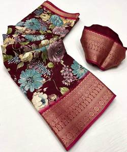 Designer Party Saree - <b>Silk</b> Tissue Velvet, <b>Organza</b> & Lace Sequence for Women - Product Image 5