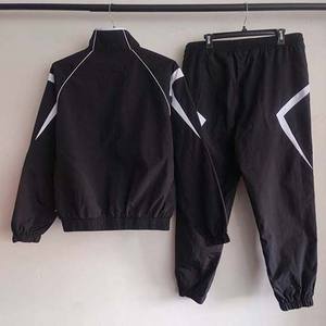 Ensemble deux pièces coupe-vent surdimensionné unisexe pour homme, style streetwear évasé, avec capuche, imprimé, réfléchissant, patchwork hip-hop - Product Image 5