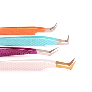 Premium Stainless Steel Eyelash Tweezers Comfortable Grip to Reduce Hand Fatigue <b>Smooth</b> Polished Finish - Product Image 1