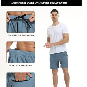 กางเกงขาสั้นชายหาดของผู้ชายกางเกงออกกำลังกายเอวยางยืดแห้งเร็วผ้าไนลอนสำหรับฤดูร้อนกันน้ำ - Product Image 5