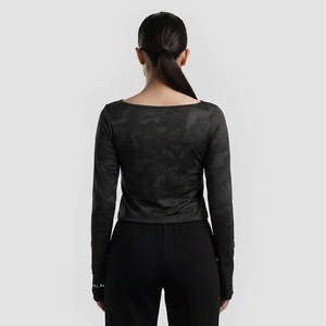 เสื้อโยคะรัดรูปสีดำ Tempo - Product Image 2
