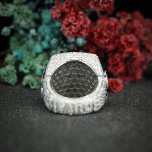 Anillo de Hip Hop con Logotipo de Letra Personalizado, con Incrustaciones de Moissanita, Pasa el Test de Diamantes, Plata de Ley 925, Joyería Fina para Hombre, por Phoenix Enterprise - Product Image 6