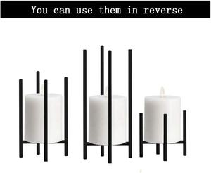 Portavelas de Metal dorado simplista con diseño reversible de cuatro patas portavelas decorativo de mesa - Product Image 6