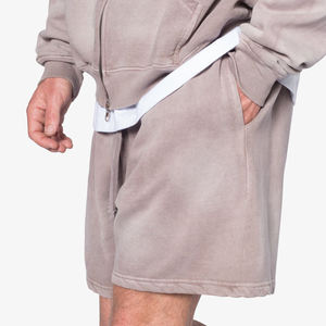 High Quality Loose Fit <b>Short</b> Length 100% Cotton French Terry Long Drawstring <b>Lightweight</b> Streetwear Sunfade washed <b>Shorts</b> - Product Image 4