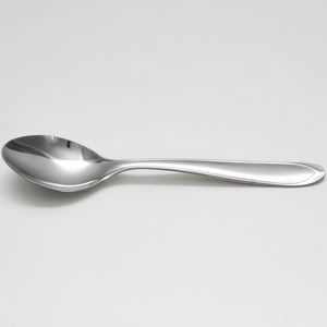 Cuillère à dîner en acier inoxydable de qualité alimentaire, manche épais, argentée, tranchante, pour la maison, la cuisine ou le restaurant, design moderne - Product Image 1