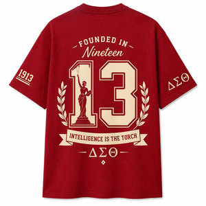 Camiseta extragrande Delta Sigma Theta para mujer, camiseta gráfica de algodón con diseño de hermandad, ropa urbana Greek Life, venta al por mayor - Product Image 6