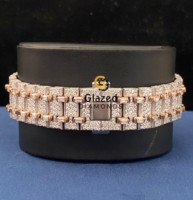 Nouvelle Montre Squelette Mécanique Automatique Haut de Gamme avec Diamants de Laboratoire VVS Taillés, Cadran en Verre Analogique, Acier Inoxydable, pour Homme