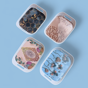 ถาดเมลามีนพลาสติกขนาดจัมโบ้ถาดเมลามีนแบบหมุนโลโก้ออกแบบได้ตามต้องการ - Product Image 2