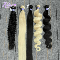 Ekstensi Rambut Manusia Asli India Model Body Wave Warna Pirang 613 Grosir, Bundel dan Closure