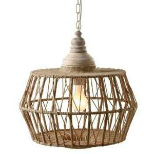 Lámpara Colgante de Mimbre y Ratán Tejida a Mano con LED, Estilo Rústico, para Isla de Cocina y Sala de Estar - Product Image 6